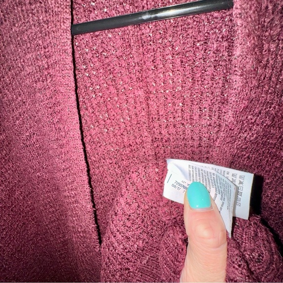 American Eagle Outfitters Maroon Waffle Knit Oversized Cardigan XS/S - Picture 6 of 9